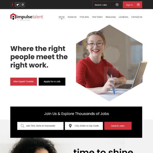 Employment agency website example by One Eleven Web Design
