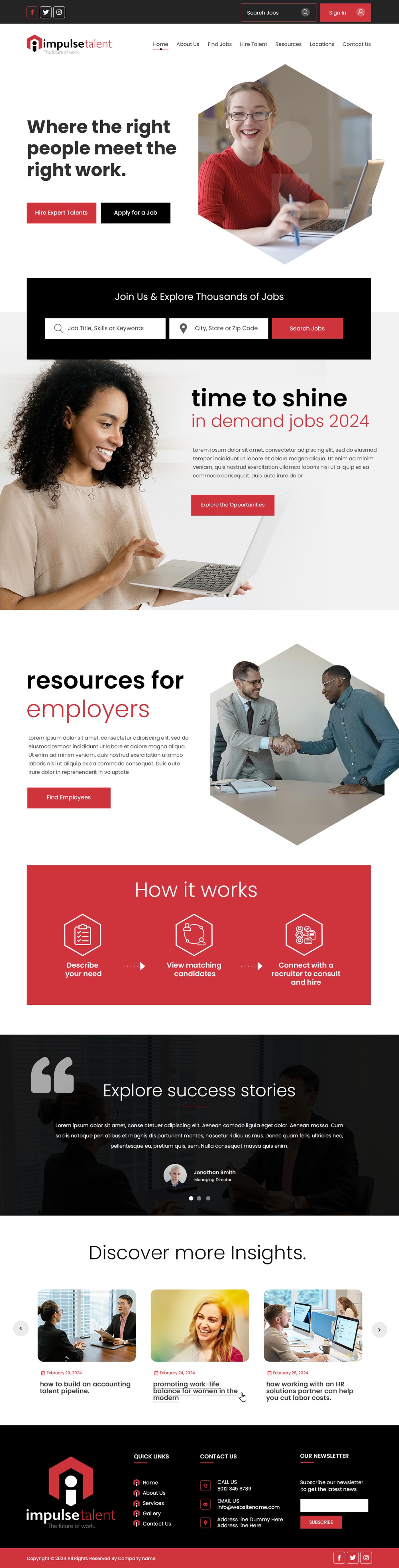 Employment agency website example by One Eleven Web Design