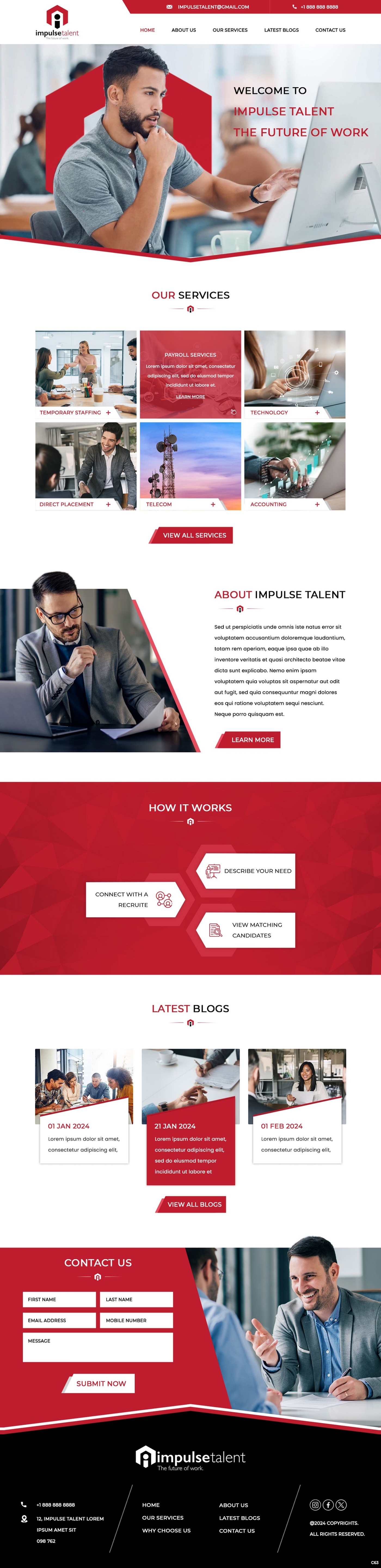 Employment agency website example by One Eleven Web Design