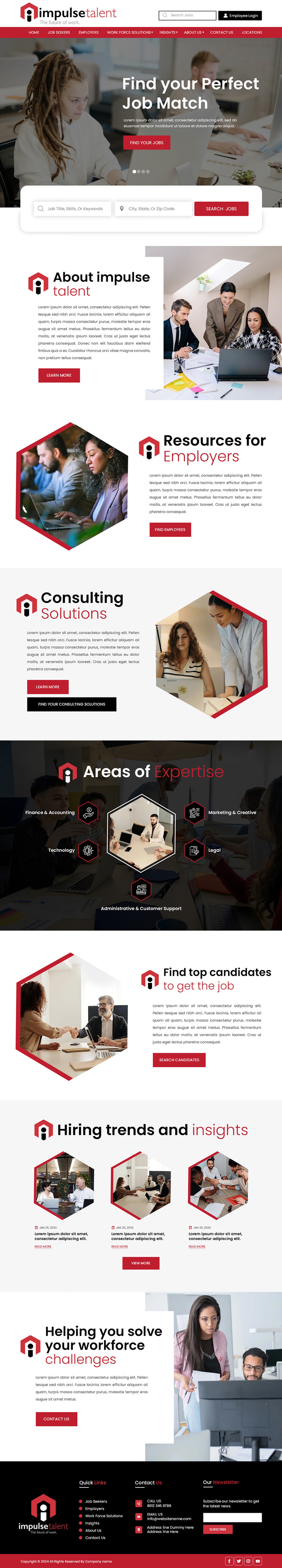 Employment agency website example by One Eleven Web Design