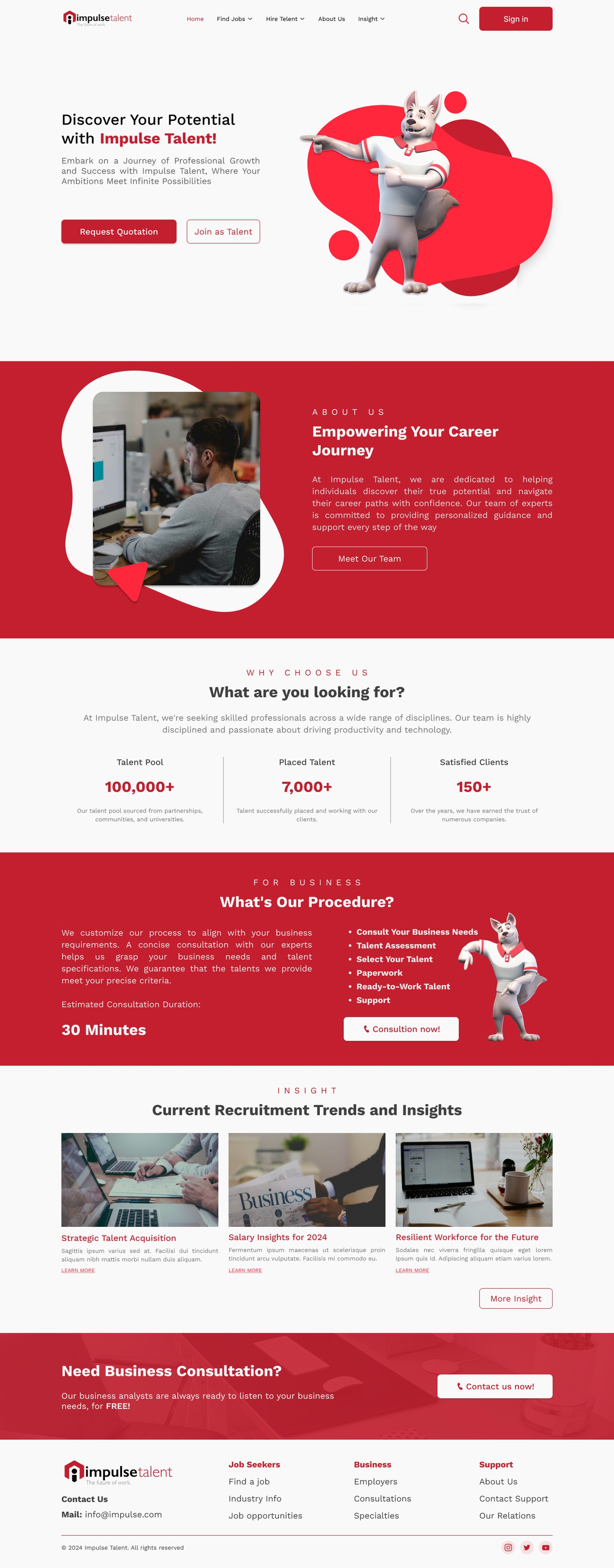 Employment agency website example by One Eleven Web Design