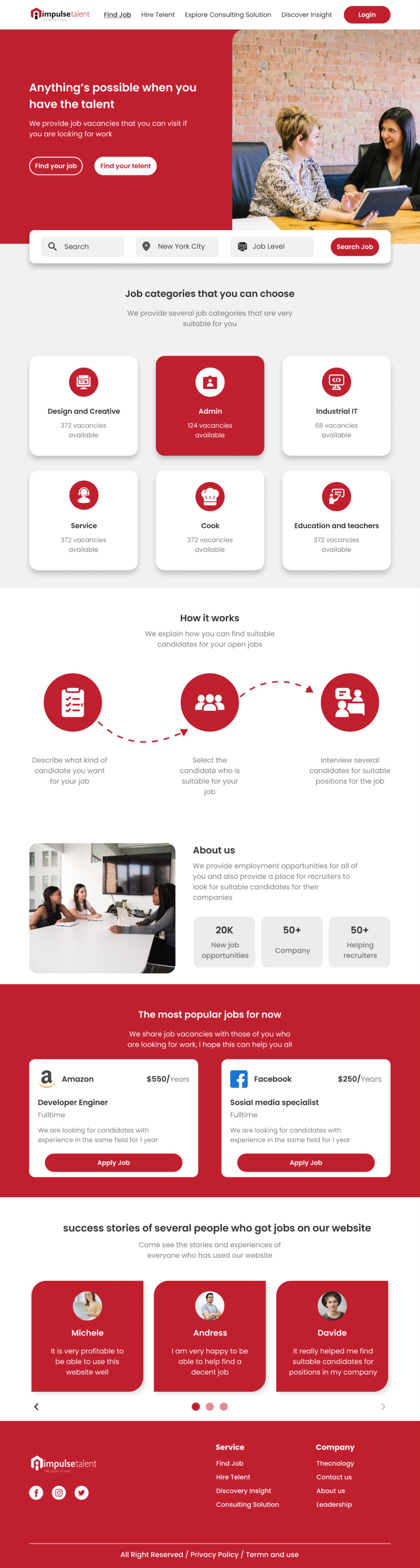 Employment agency website example by One Eleven Web Design
