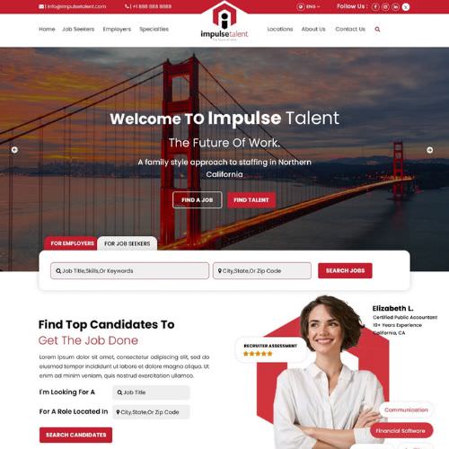 Employment agency website example by One Eleven Web Design