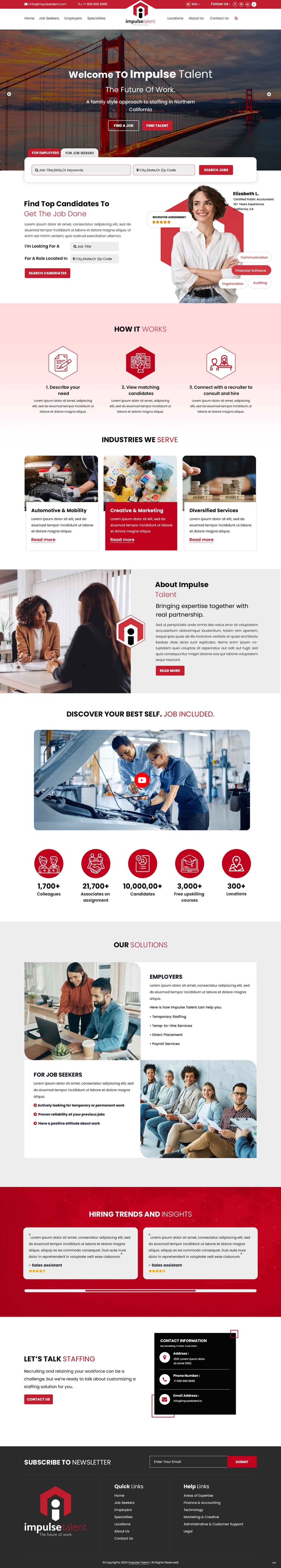 Employment agency website example by One Eleven Web Design