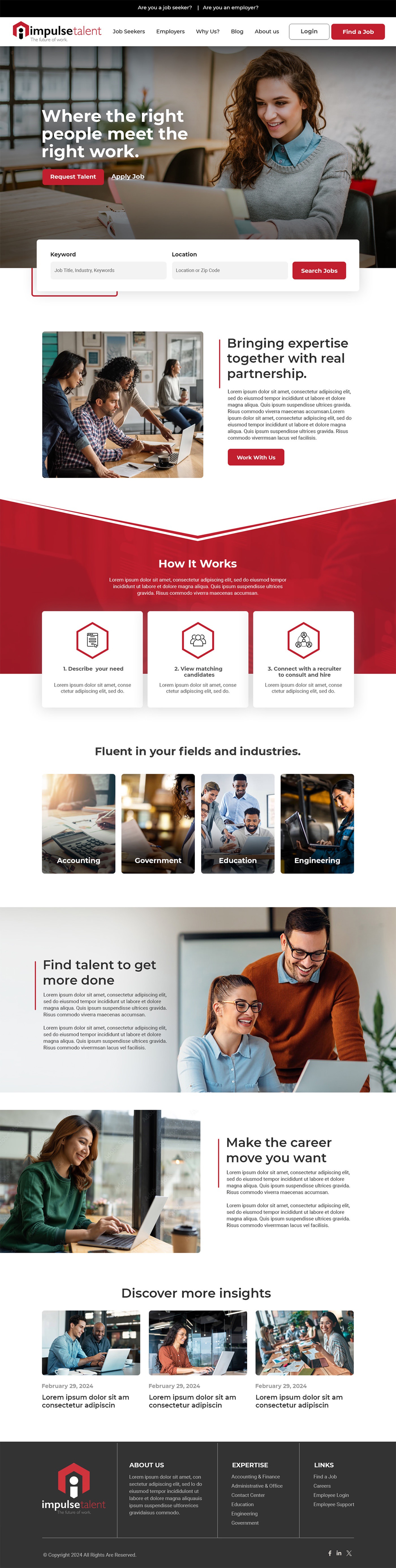 Employment agency website example by One Eleven Web Design