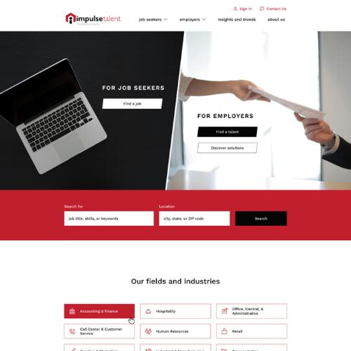 Employment agency website example by One Eleven Web Design