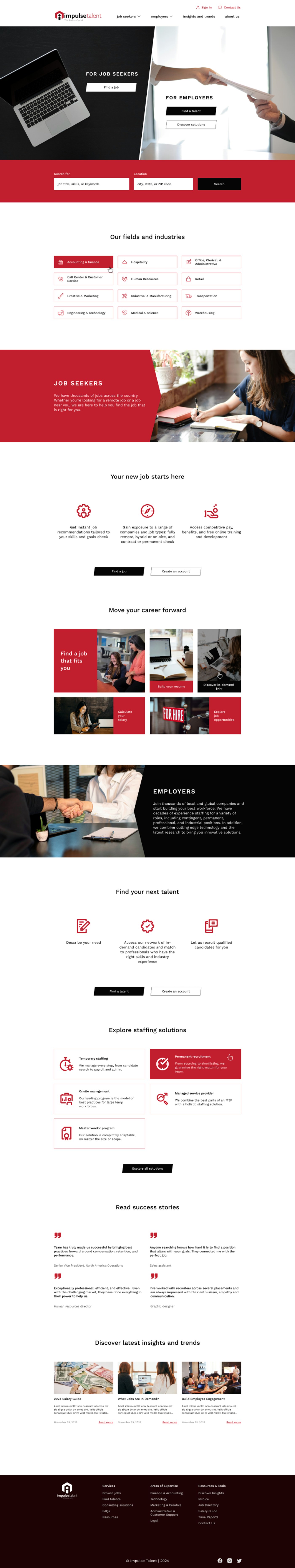 Employment agency website example by One Eleven Web Design
