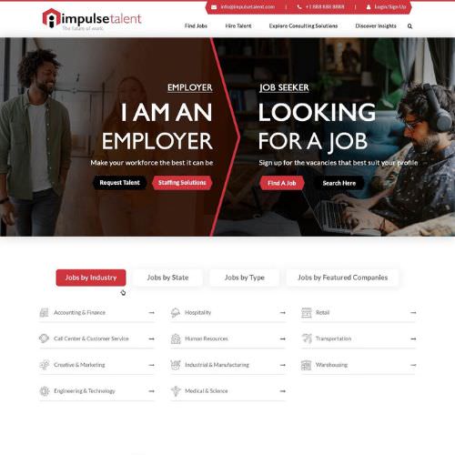 Employment agency website example by One Eleven Web Design