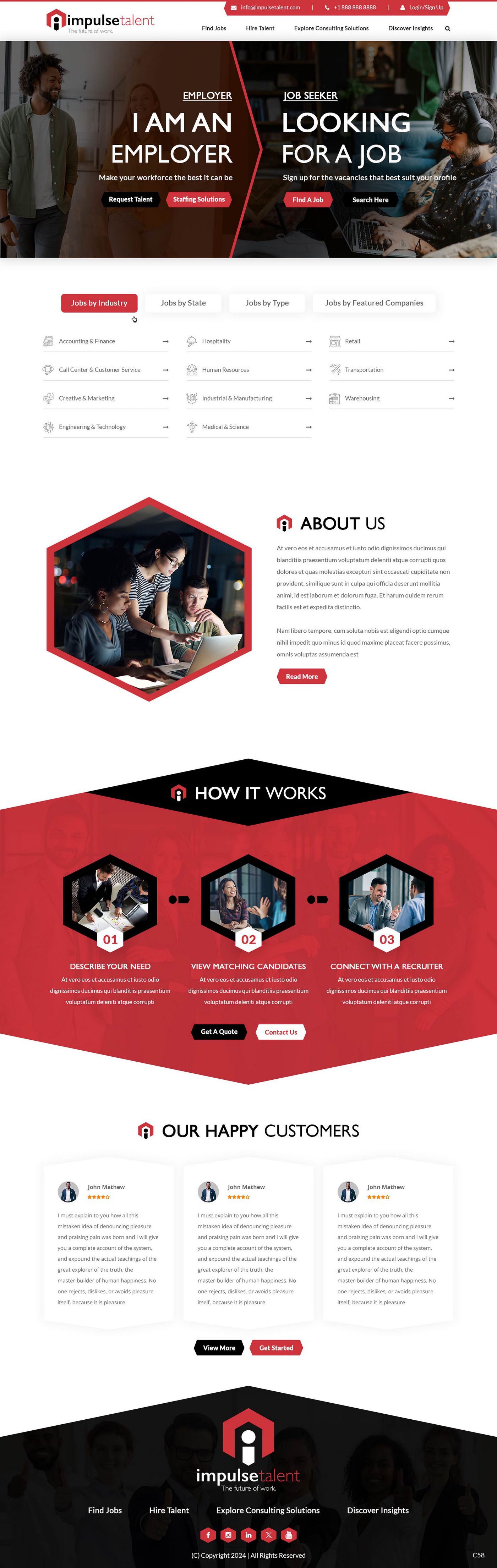 Employment agency website example by One Eleven Web Design