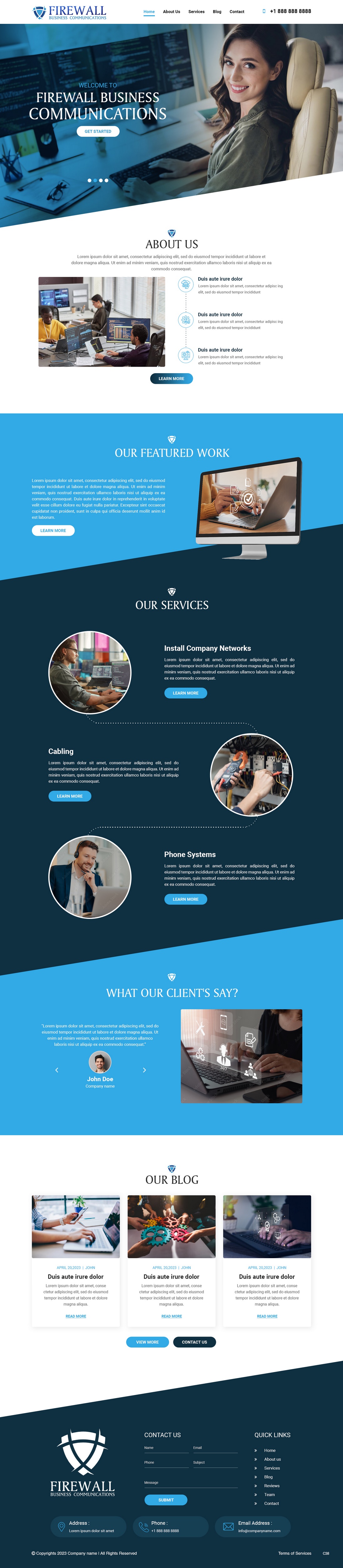 IT and networking service provider website example by One Eleven Web Design