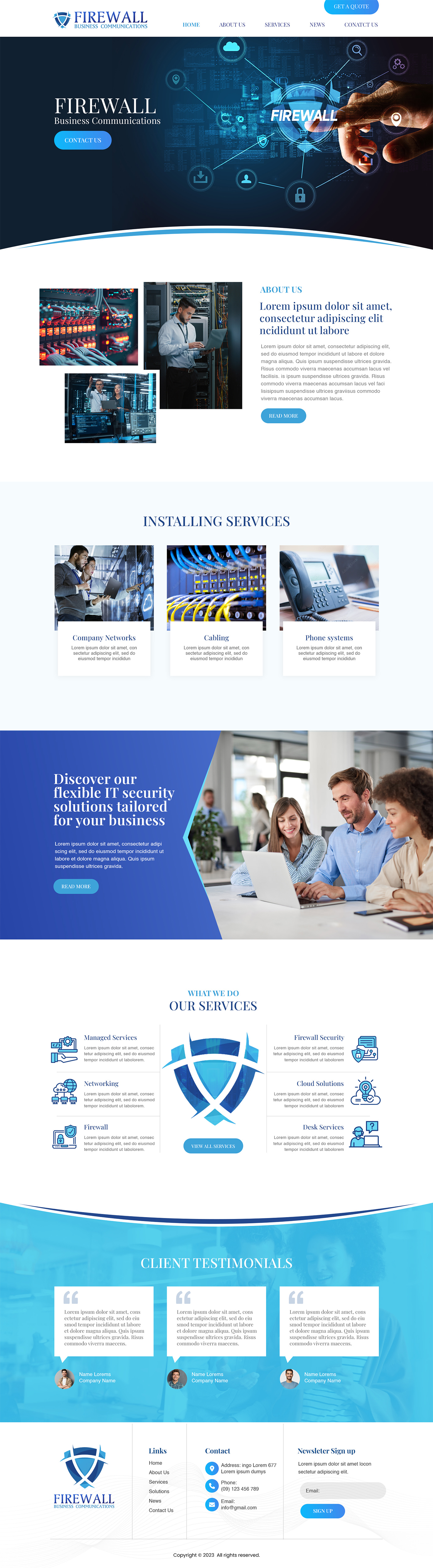 IT and networking service provider website example by One Eleven Web Design