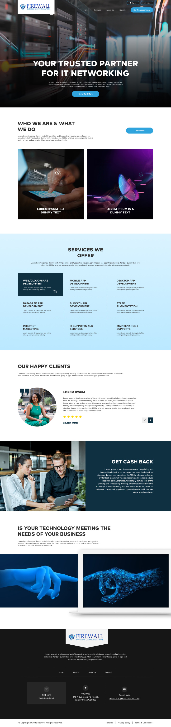 IT and networking service provider website example by One Eleven Web Design