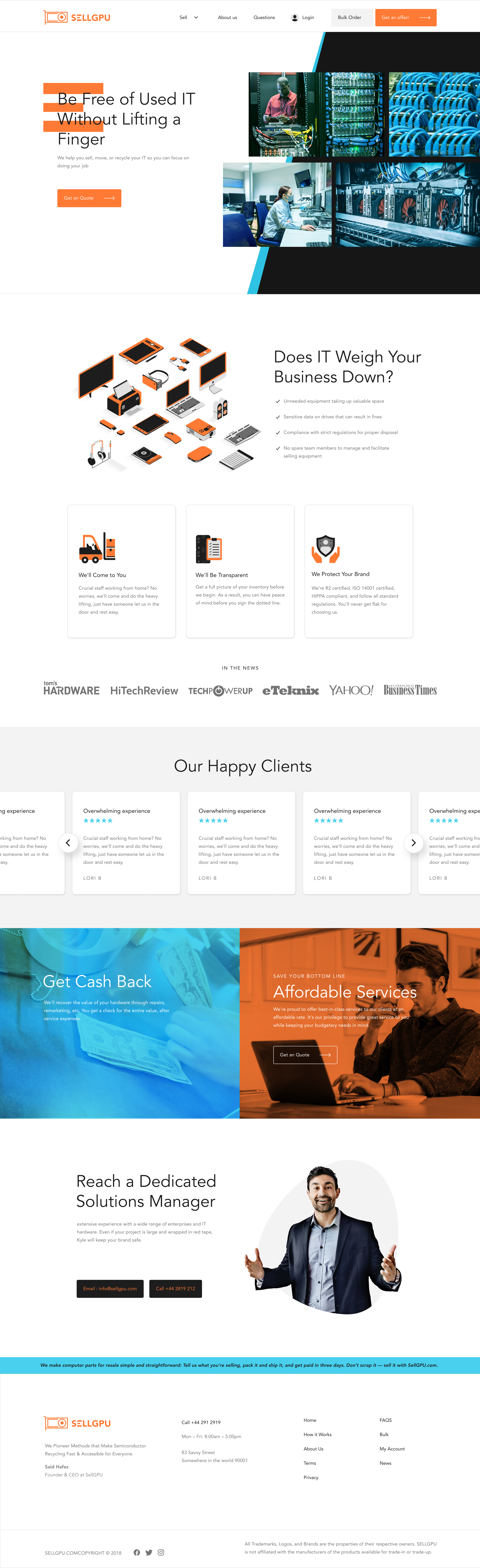IT and networking service provider website example by One Eleven Web Design