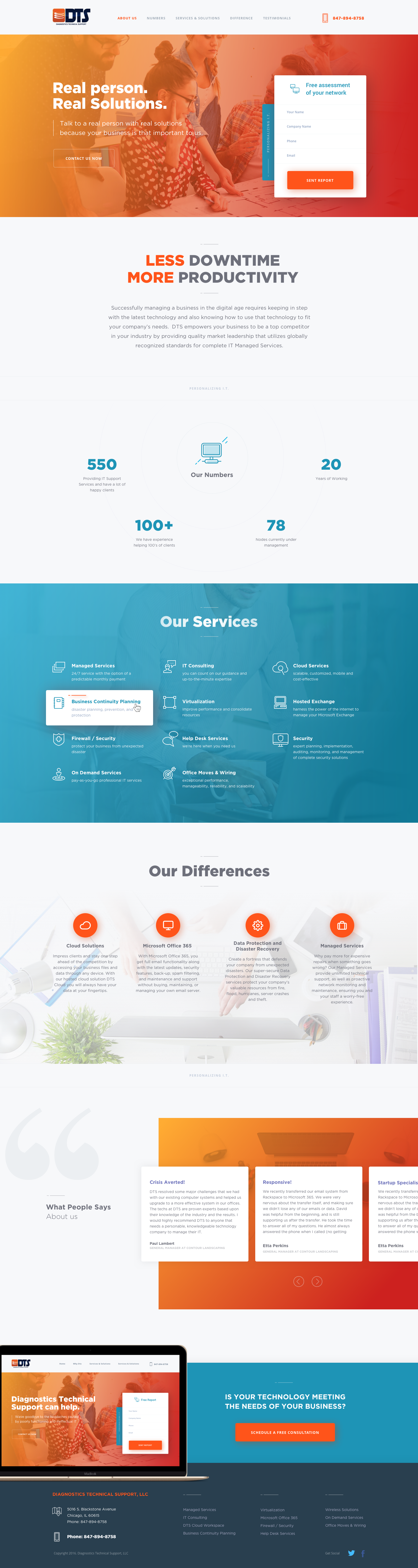 IT and networking service provider website example by One Eleven Web Design