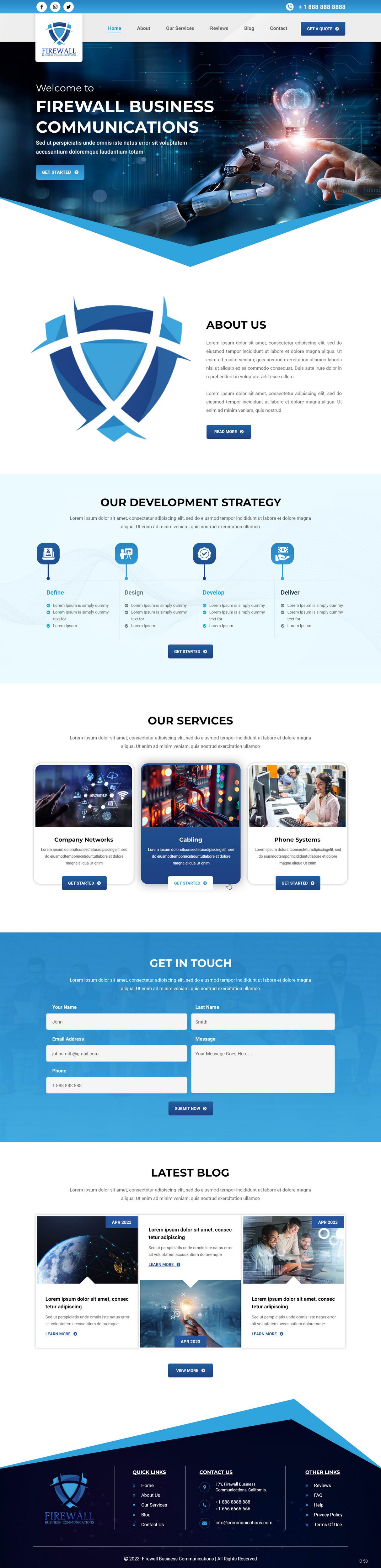 IT and networking service provider website example by One Eleven Web Design