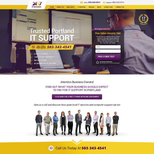 IT service provider website example by One Eleven Web Design