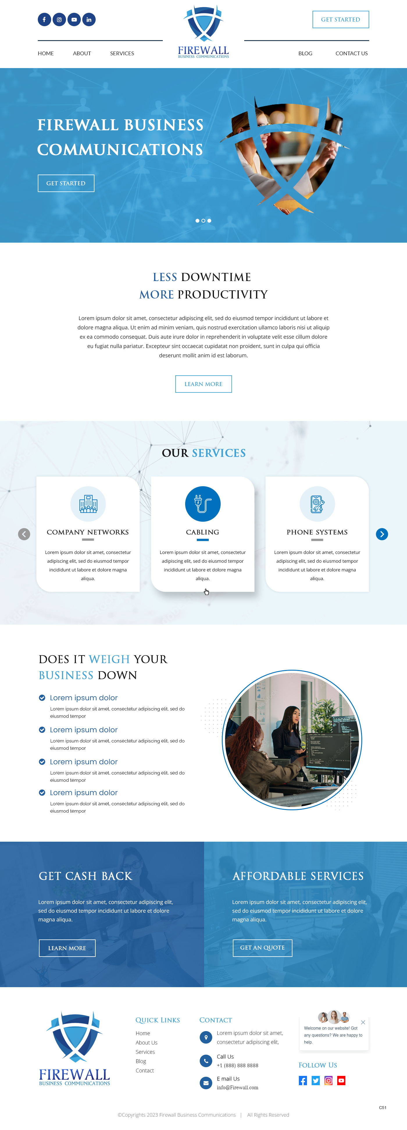 IT and networking service provider website example by One Eleven Web Design