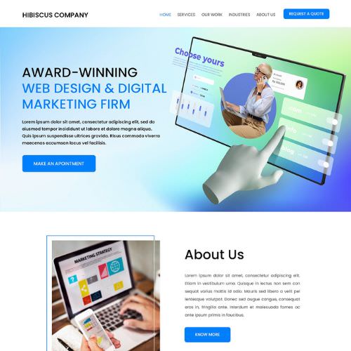Marketing agency website example by One Eleven Web Design