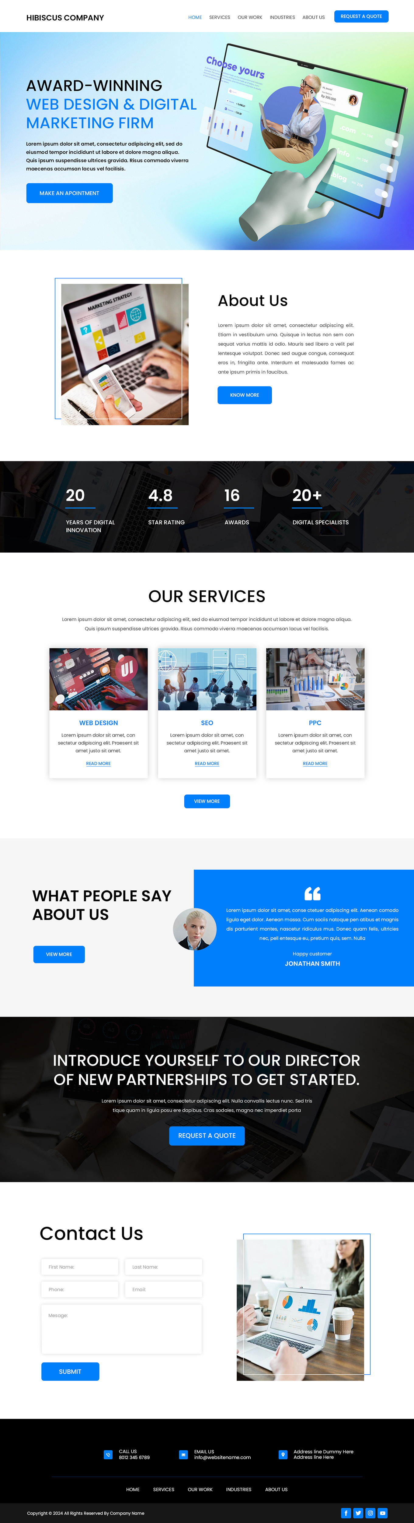Marketing agency website example by One Eleven Web Design