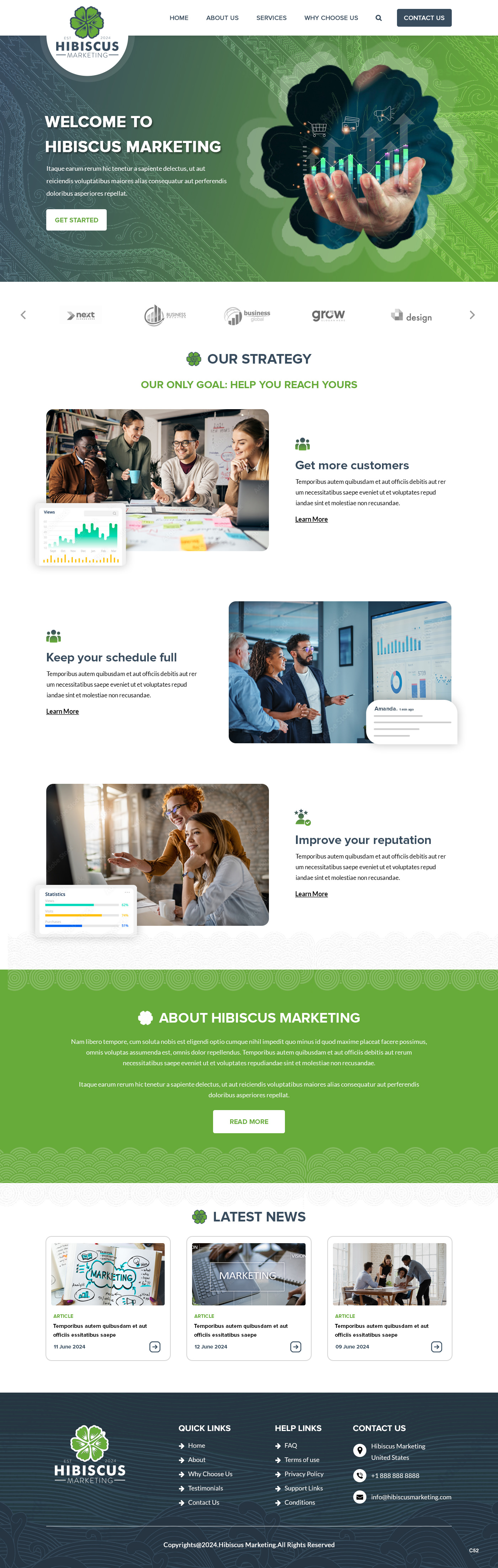 Marketing agency website example by One Eleven Web Design