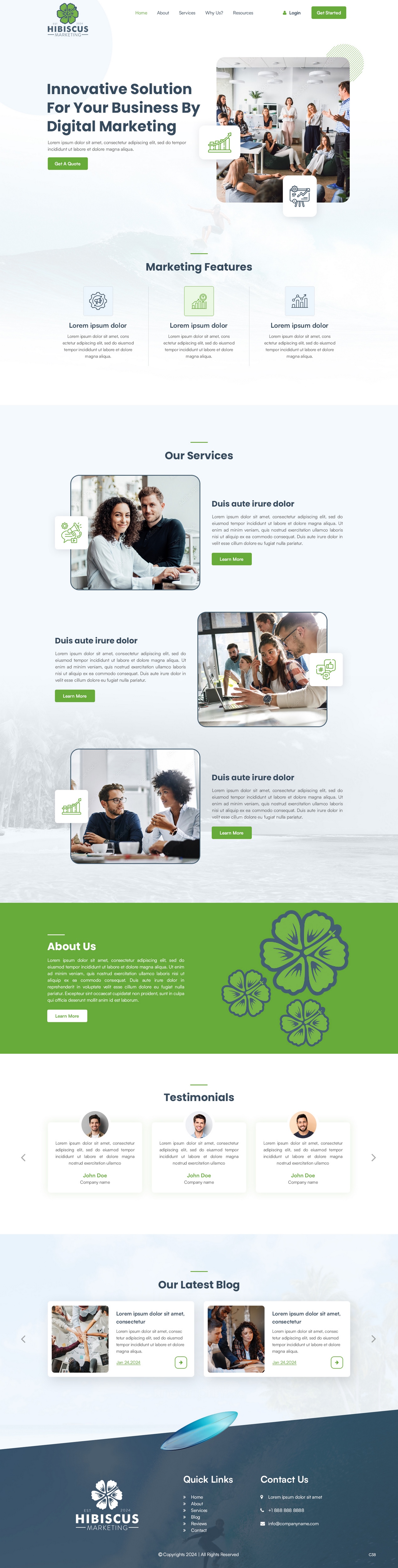 Marketing agency website example by One Eleven Web Design