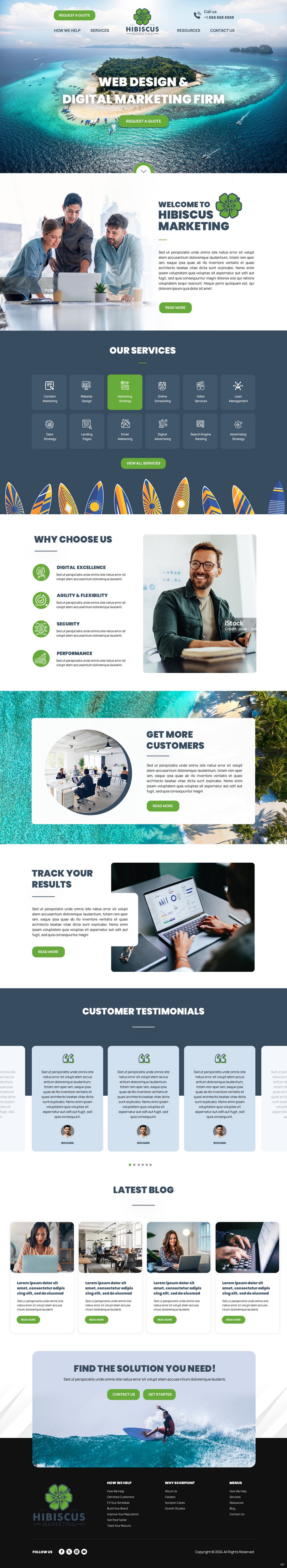 Marketing agency website example by One Eleven Web Design