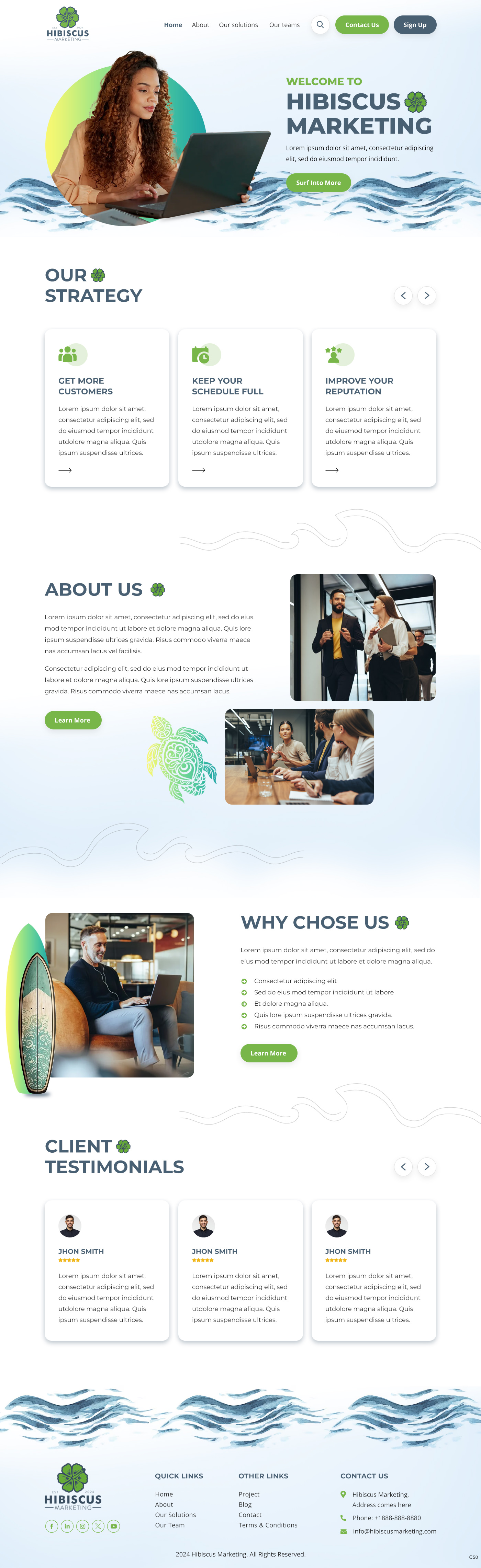 Marketing agency website example by One Eleven Web Design