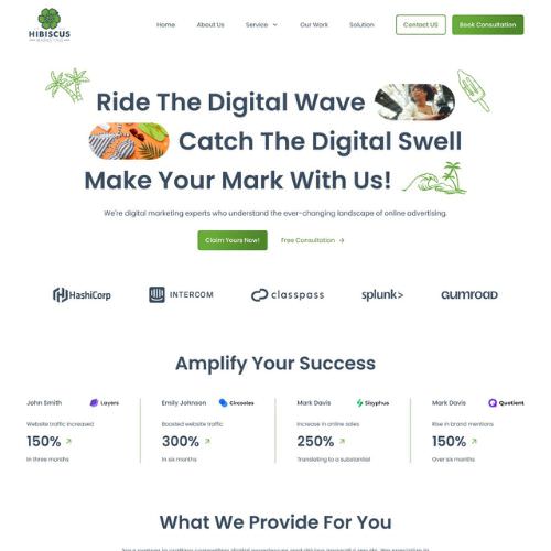 Marketing agency website example by One Eleven Web Design