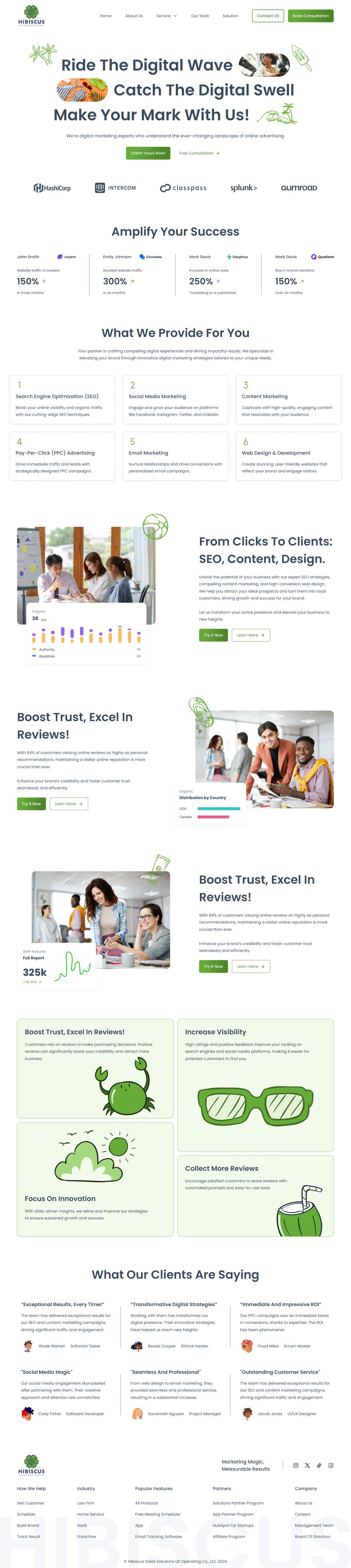 Marketing agency website example by One Eleven Web Design