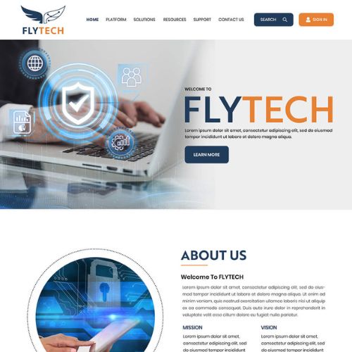 Cybersecurity website example by One Eleven Web Design