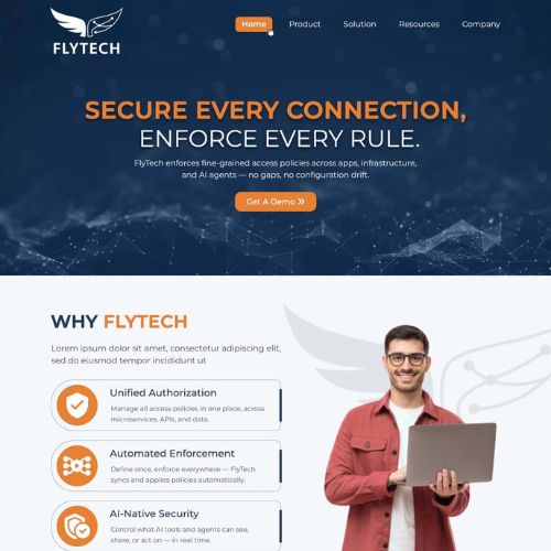 Cybersecurity website example by One Eleven Web Design