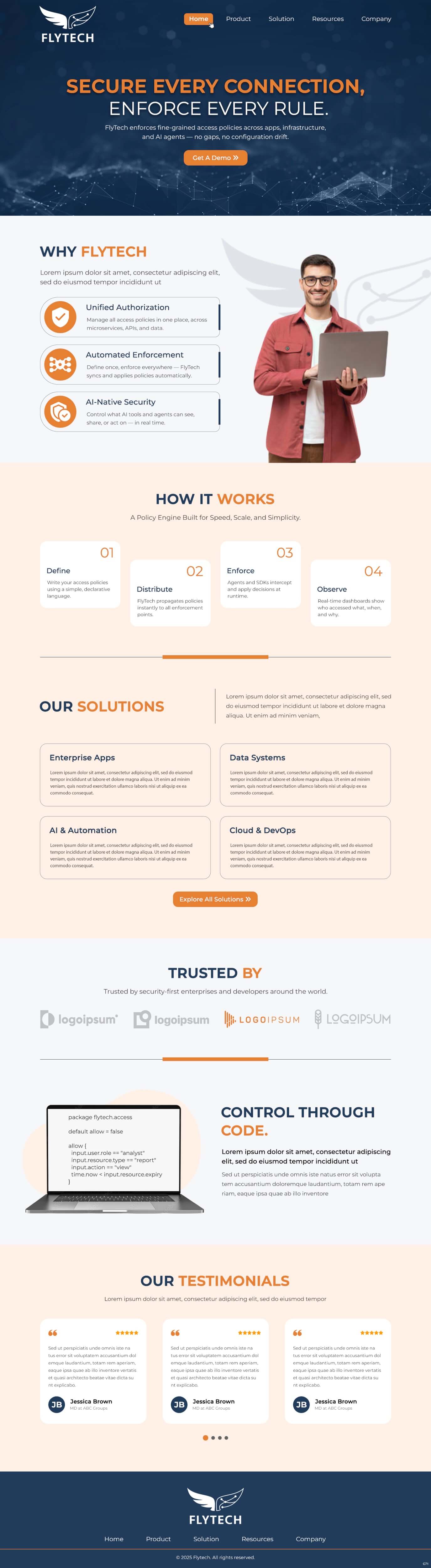 Cybersecurity website example by One Eleven Web Design