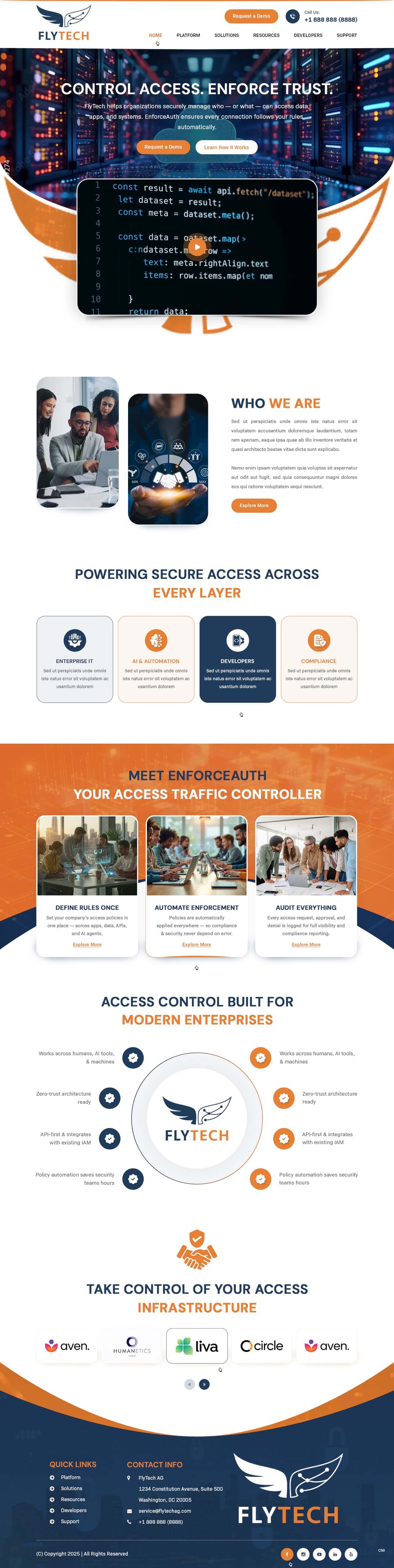 Cybersecurity website example by One Eleven Web Design