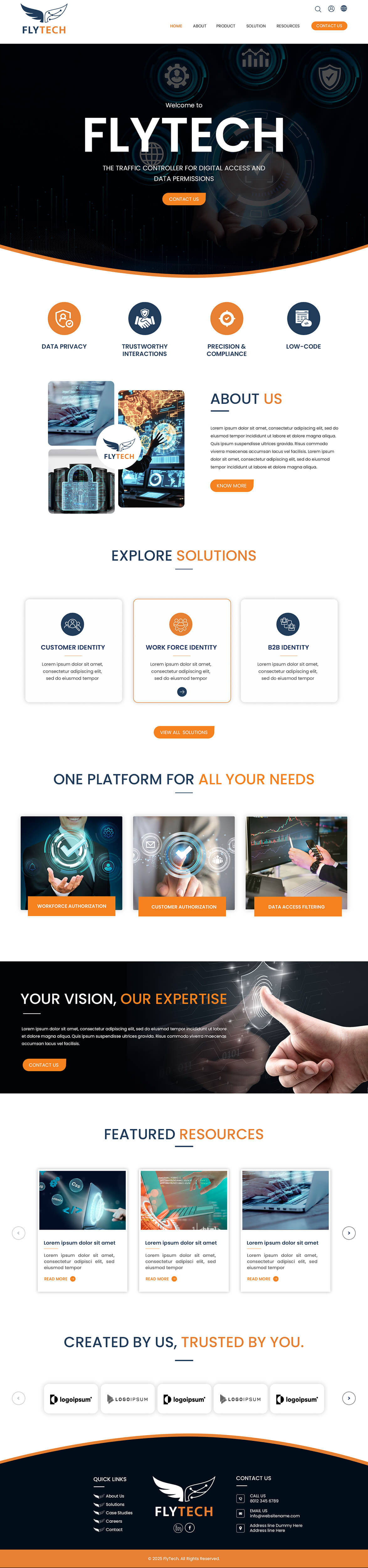 Cybersecurity website example by One Eleven Web Design