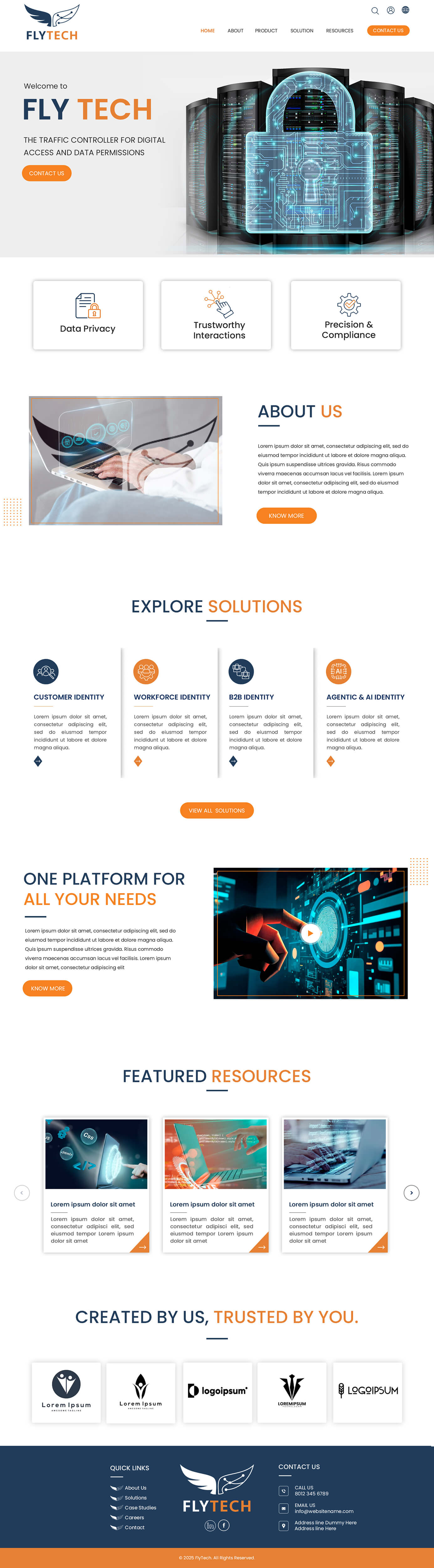 Cybersecurity website example by One Eleven Web Design