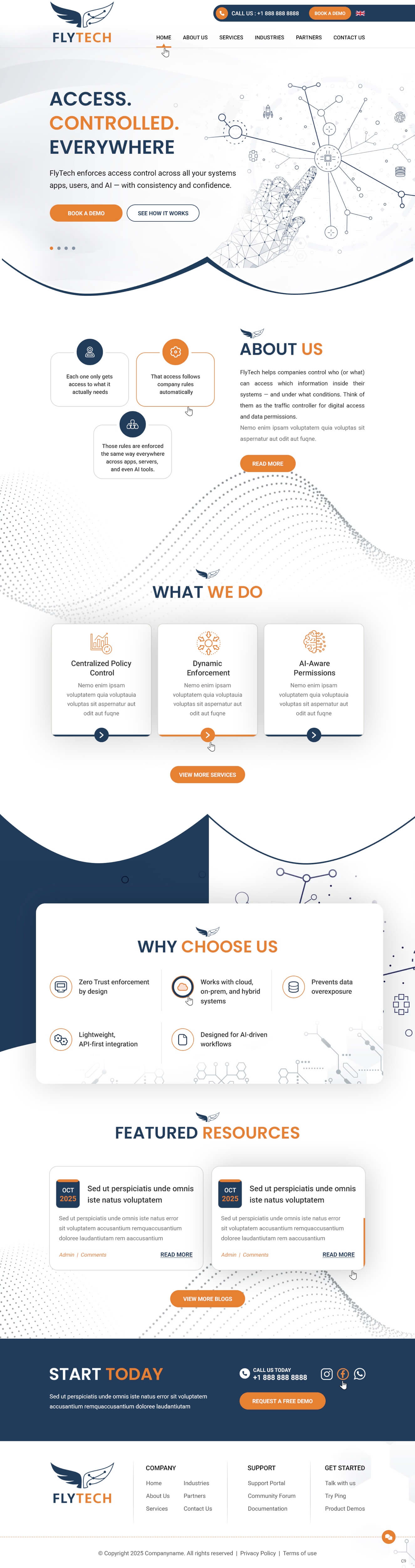 Cybersecurity website example by One Eleven Web Design
