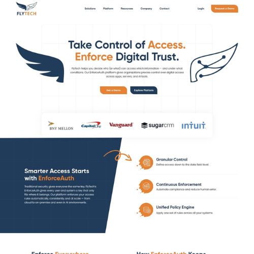 Cybersecurity website example by One Eleven Web Design