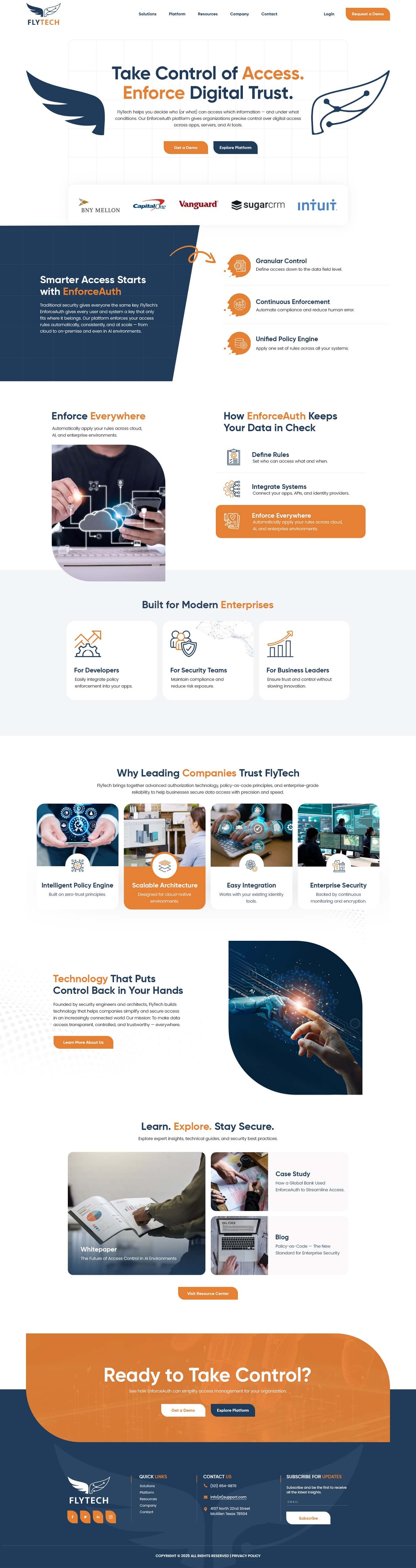 Cybersecurity website example by One Eleven Web Design