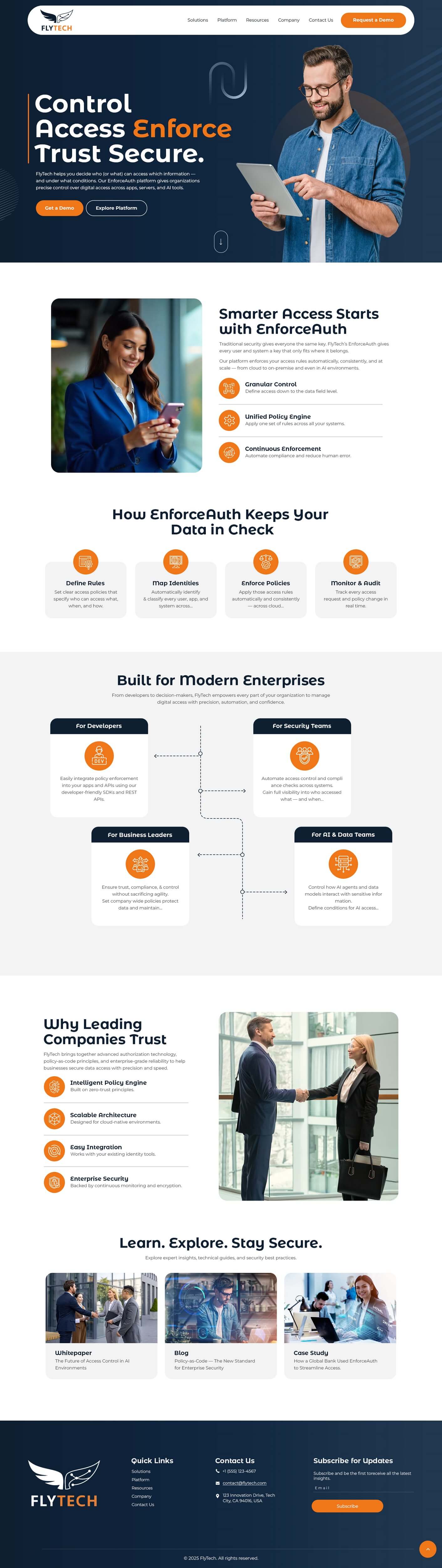 Cybersecurity website example by One Eleven Web Design