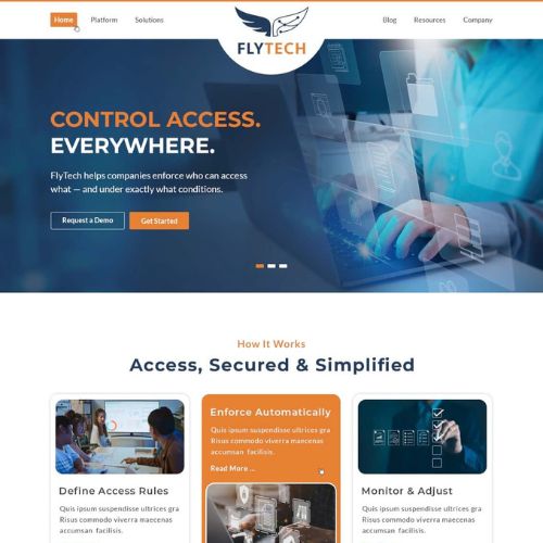 Cybersecurity website example by One Eleven Web Design