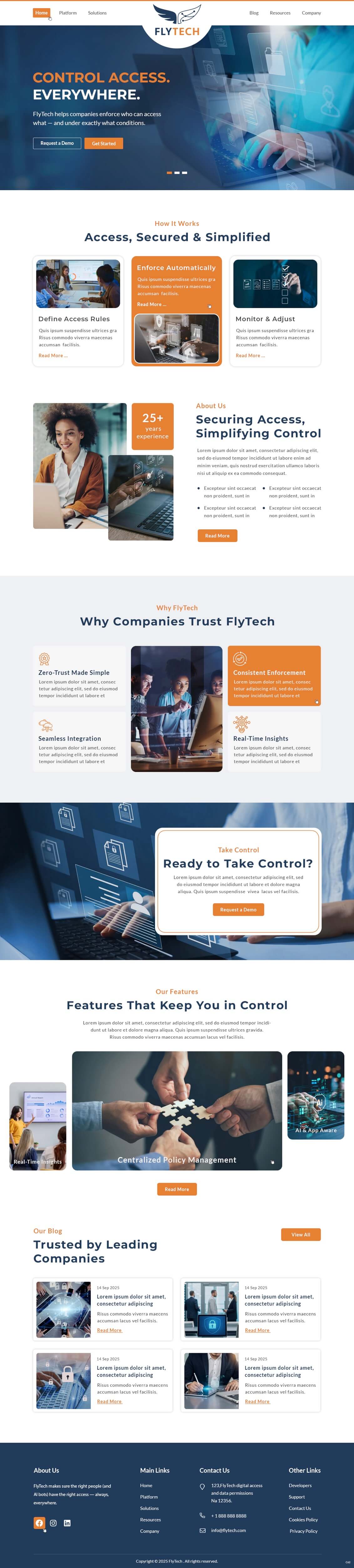Cybersecurity website example by One Eleven Web Design
