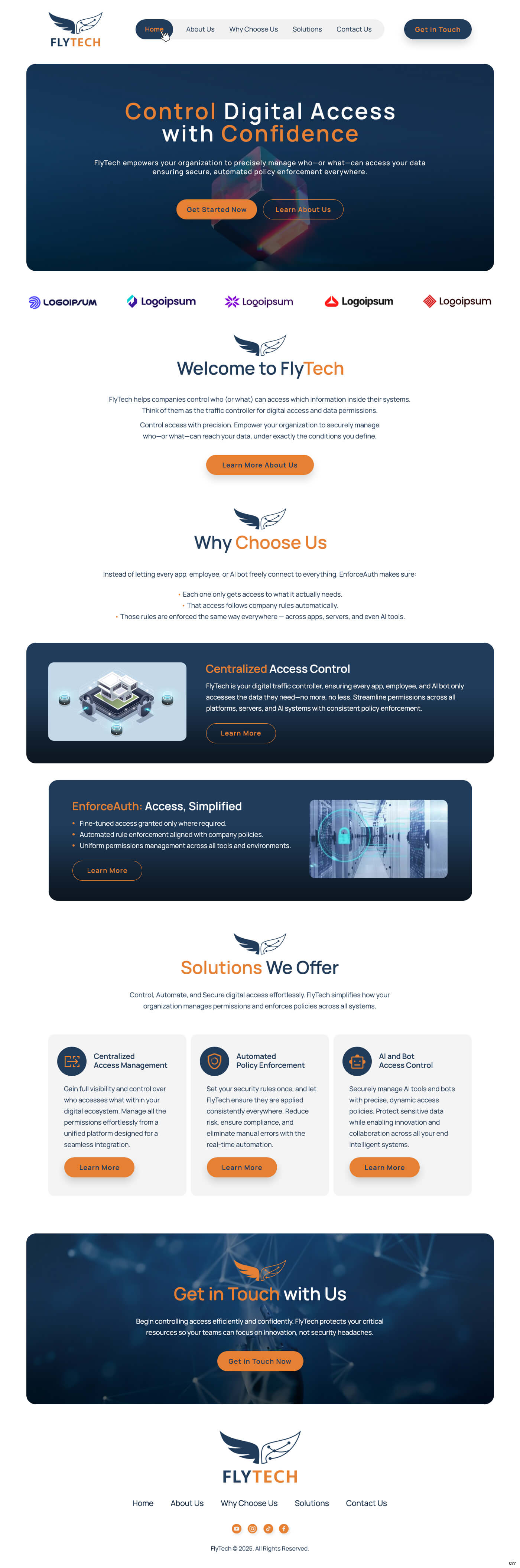 Cybersecurity website example by One Eleven Web Design