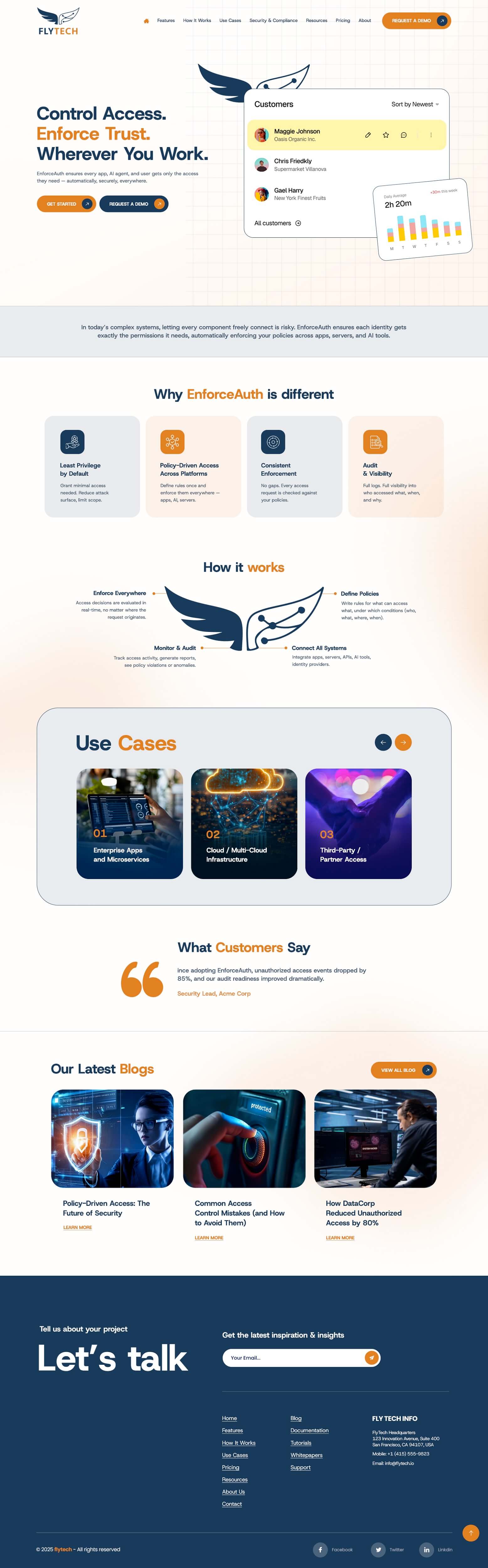 Cybersecurity website example by One Eleven Web Design