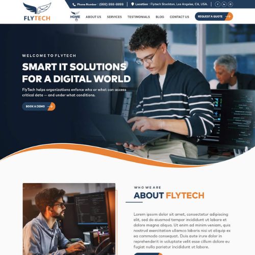 Cybersecurity website example by One Eleven Web Design