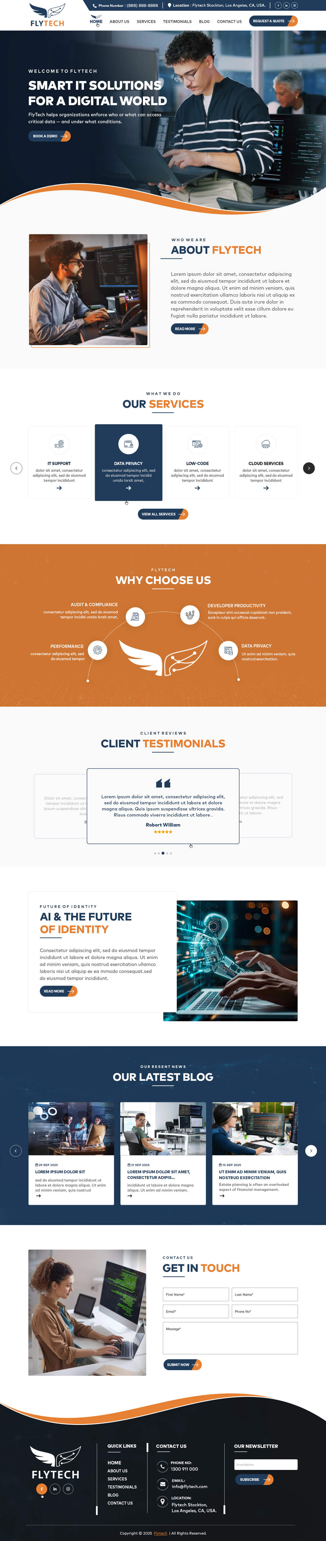 Cybersecurity website example by One Eleven Web Design