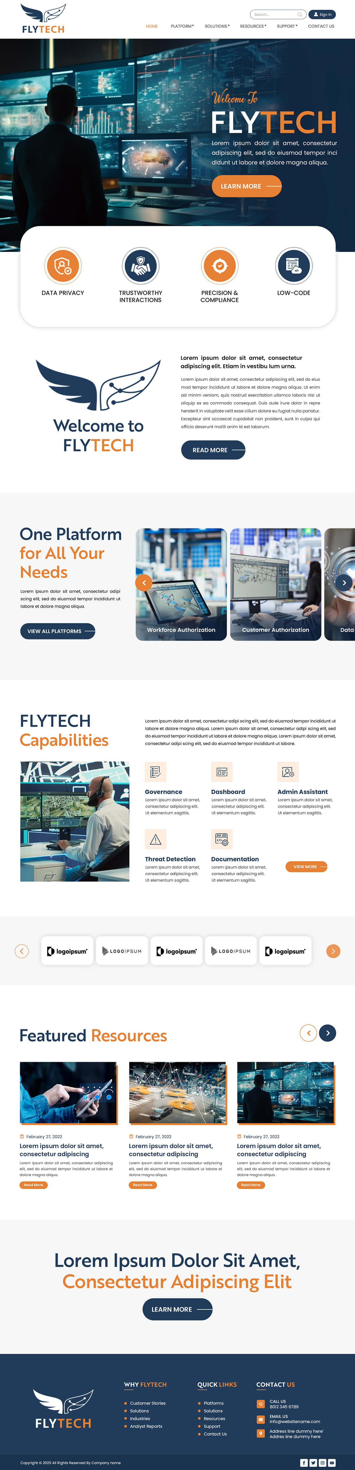 Cybersecurity website example by One Eleven Web Design