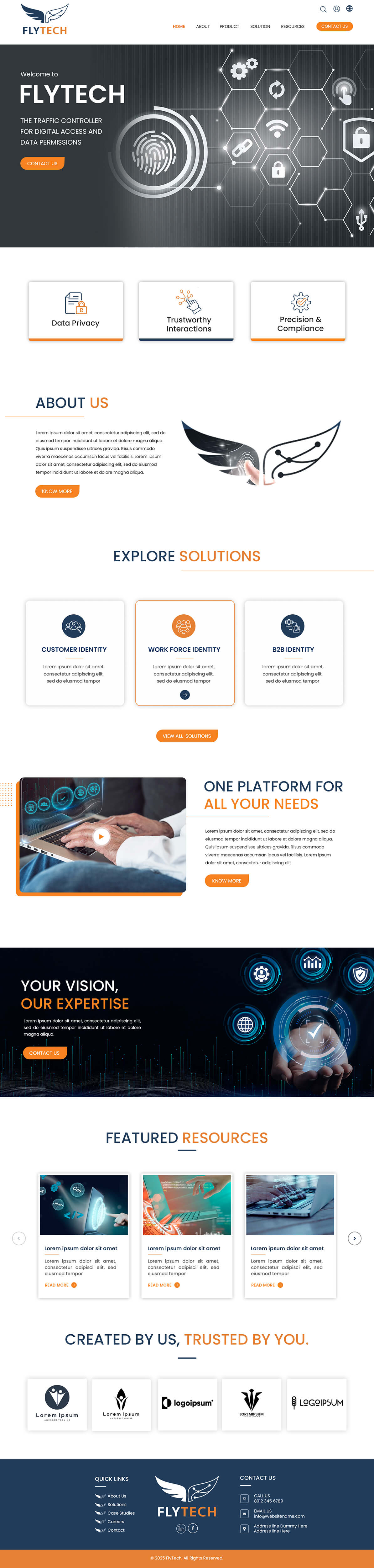 Cybersecurity website example by One Eleven Web Design