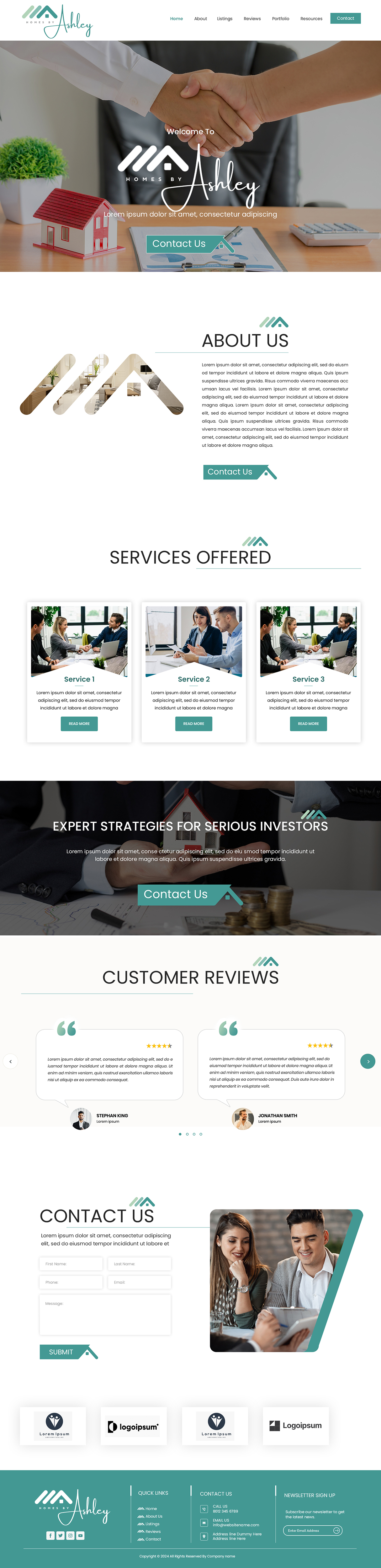 Real estate agency website example by One Eleven Web Design