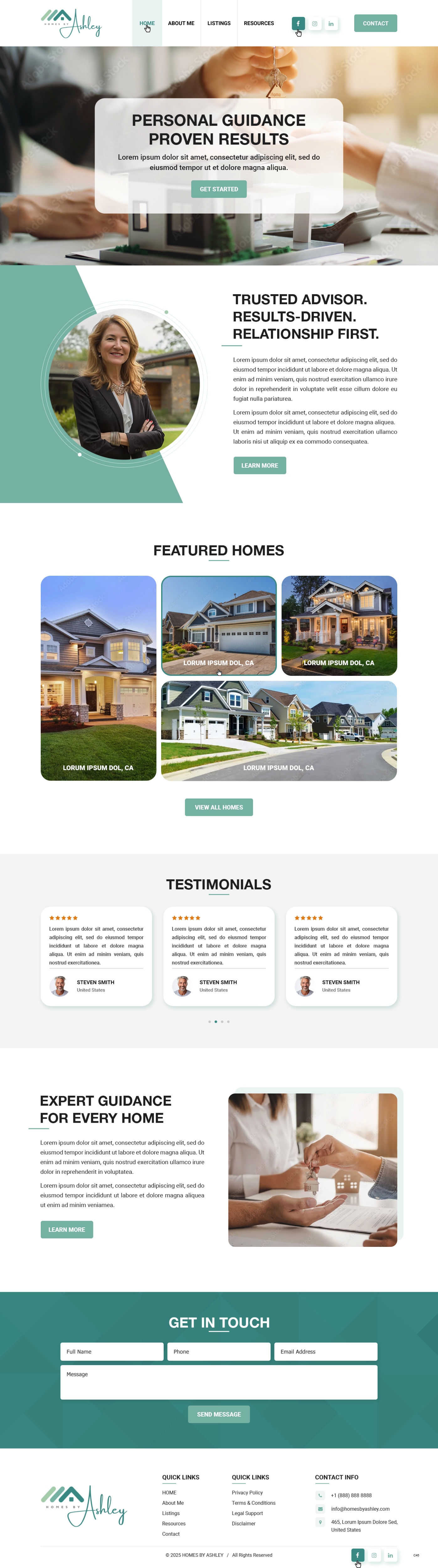 Real estate agency website example by One Eleven Web Design