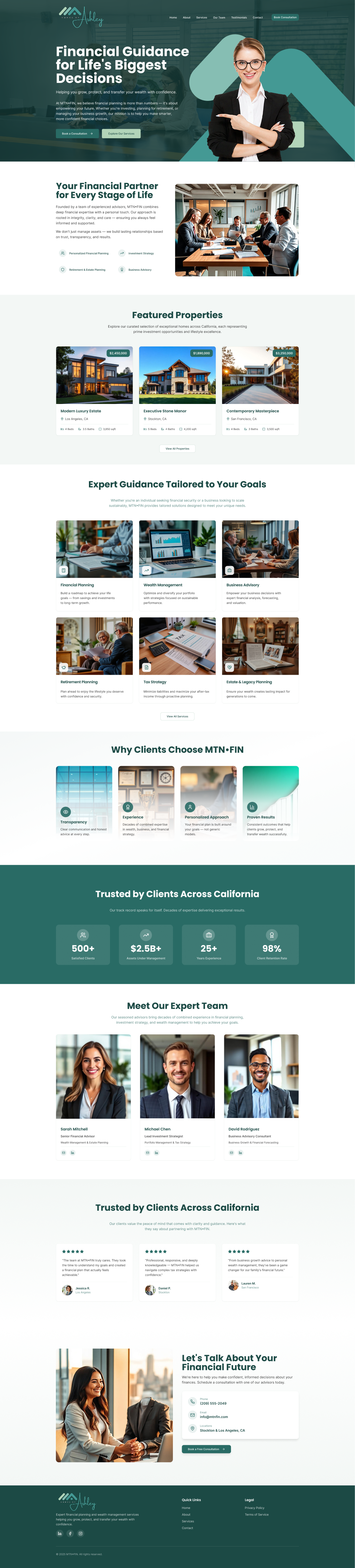 Real estate agency website example by One Eleven Web Design
